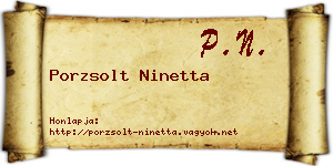 Porzsolt Ninetta névjegykártya